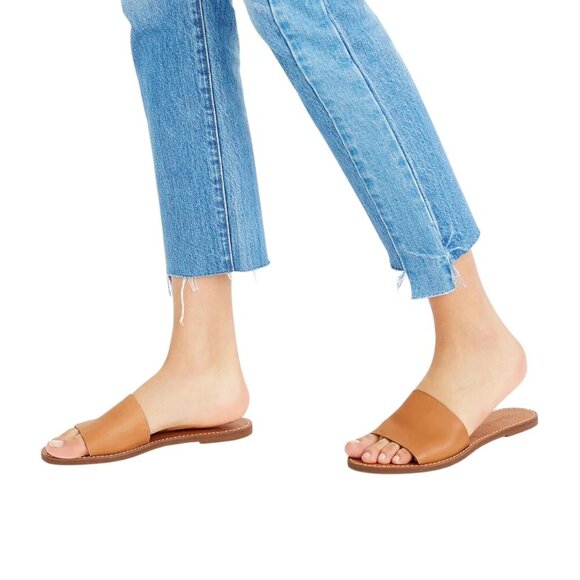 Madewell Shoes - Madewell - Women’s ‘The Boardwalk Post Slide Sandal’ Flat - Tan/Brown, Size 7
